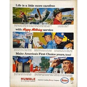 ESSO Oil and Refining "Make Aerica's First Choice Yours, Too!" VTG Print Ad 1963